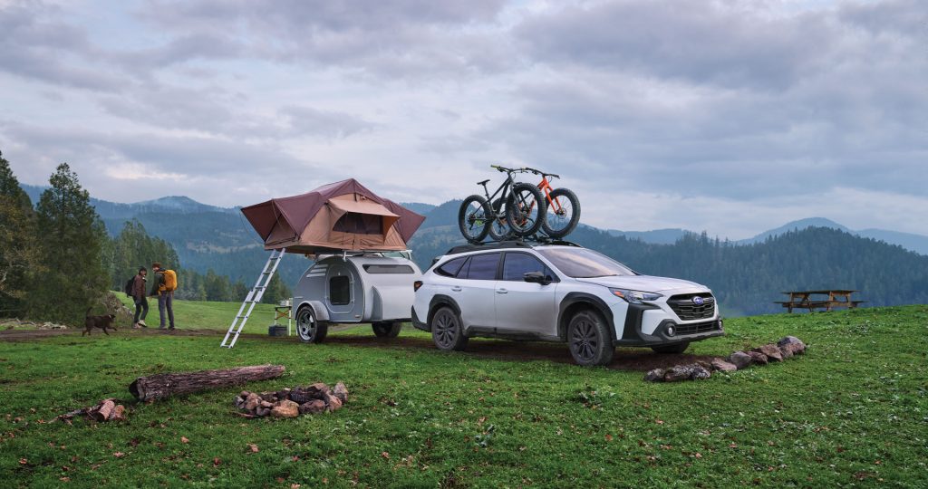White Subaru Outback SUV