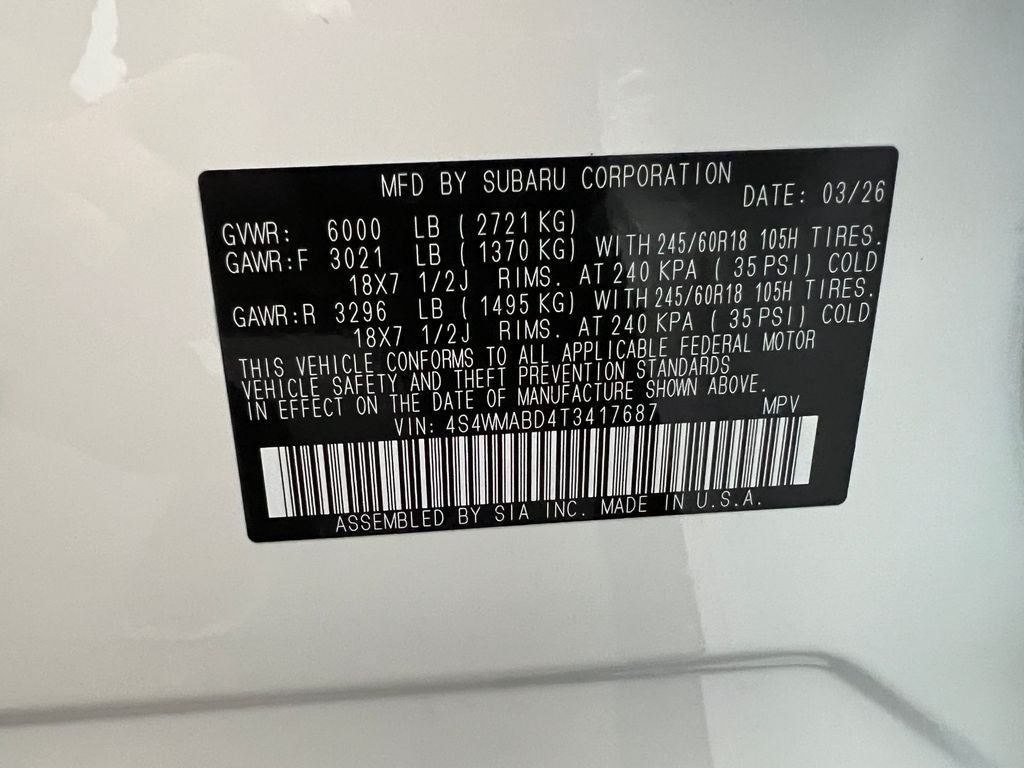 2026 Subaru ASCENT Premium 7-Passenger