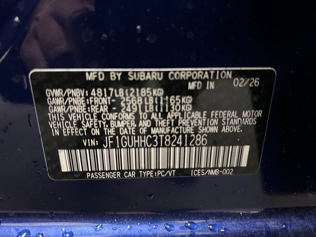 2026 Subaru IMPREZA RS