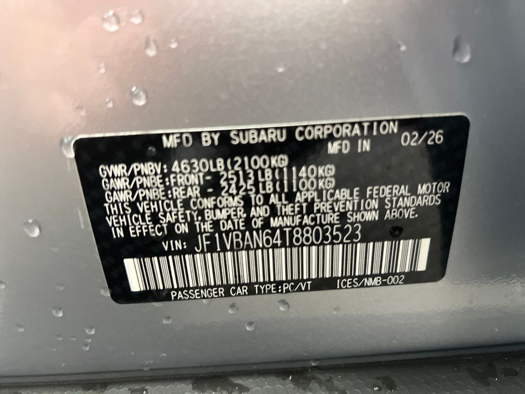 2026 Subaru WRX Limited