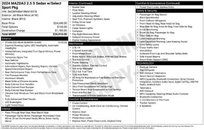 2024 Mazda Mazda3 2.5 S Select Sport