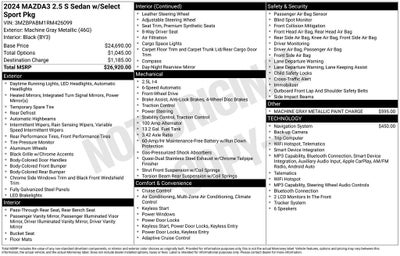 2024 Mazda Mazda3 2.5 S Select Sport
