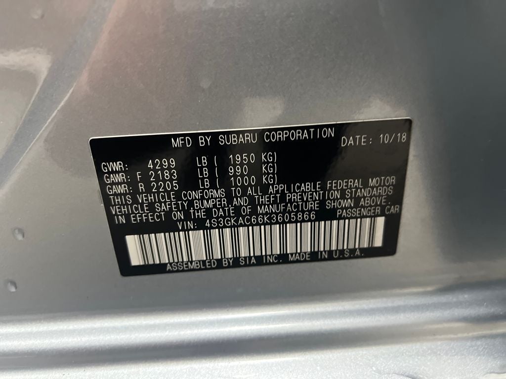 2019 Subaru Impreza 2.0i Premium