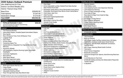 2020 Subaru Outback Premium