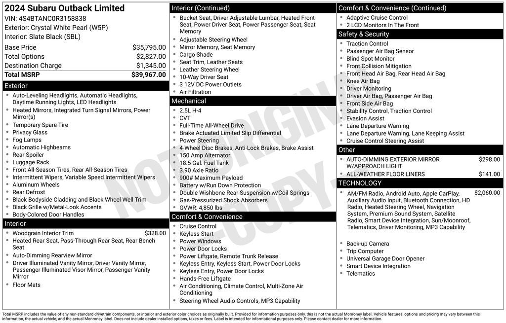 2024 Subaru Outback Limited