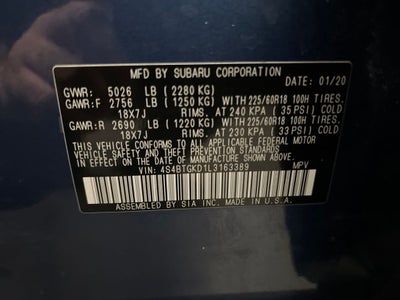 2020 Subaru Outback Onyx Edition XT