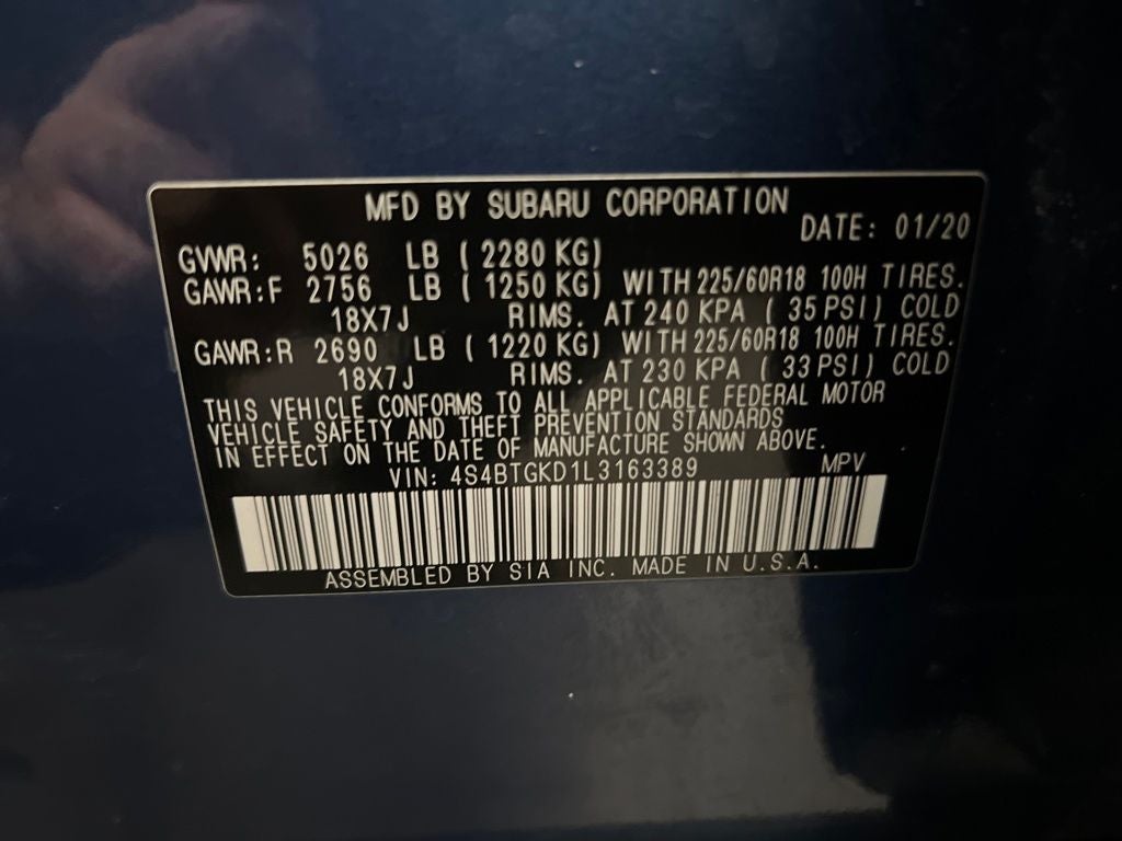 2020 Subaru Outback Onyx Edition XT