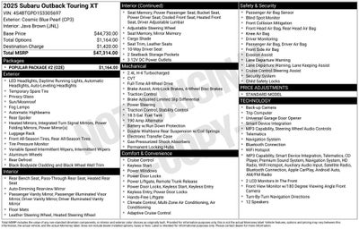 2025 Subaru Outback Touring XT