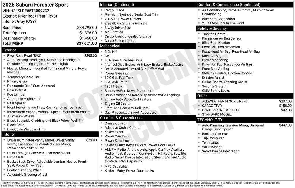 2026 Subaru Forester Sport