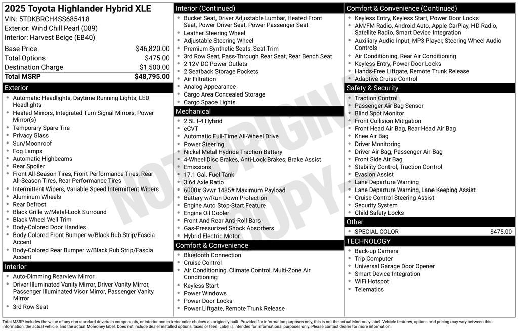 2025 Toyota Highlander Hybrid XLE