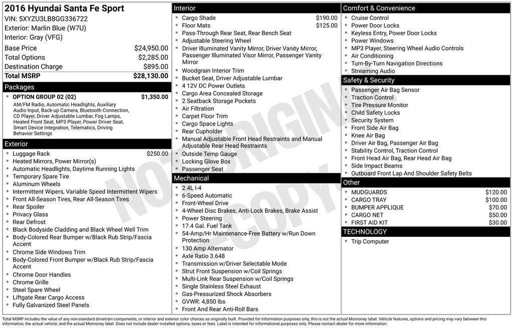 2016 Hyundai Santa Fe Sport 2.4 Base