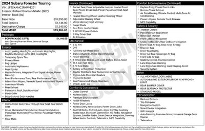 2024 Subaru Forester Touring