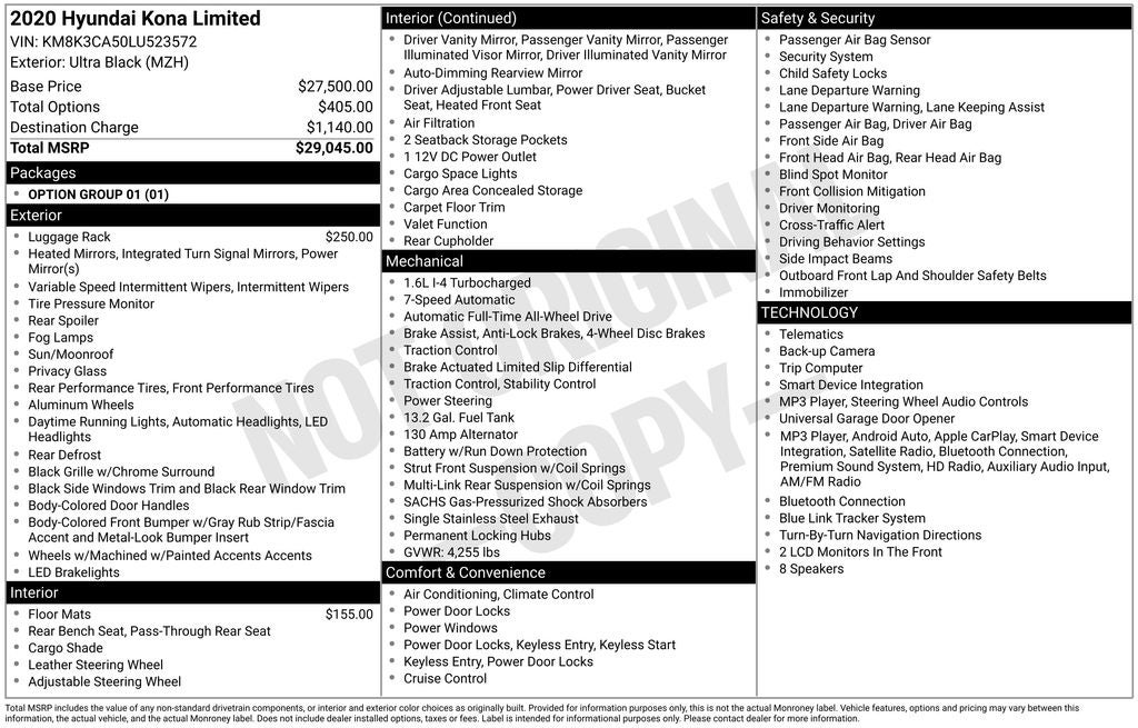 2020 Hyundai Kona Limited