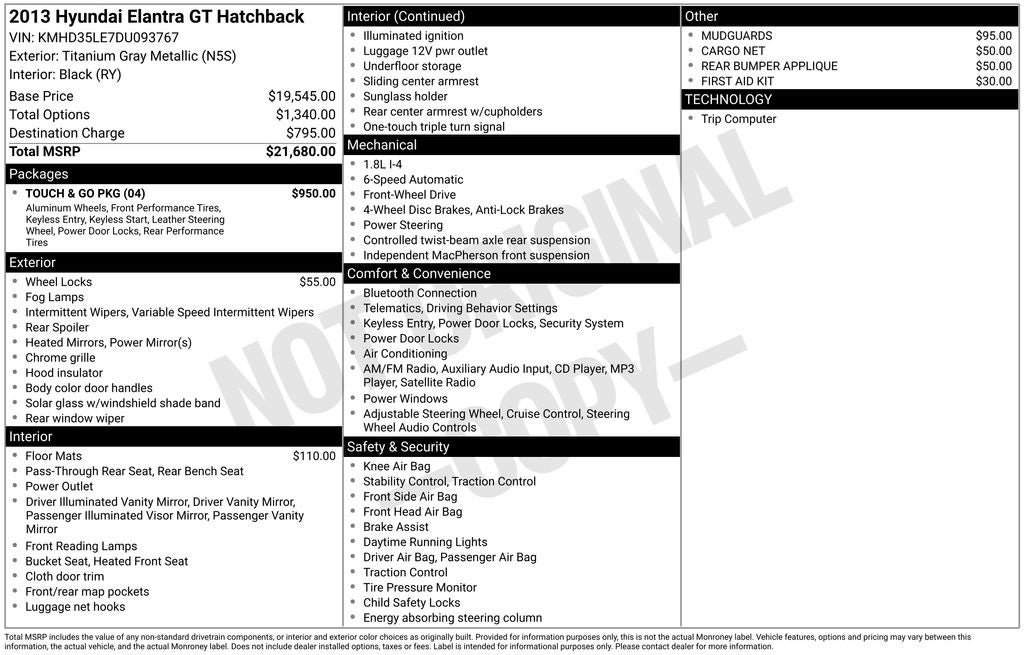 2013 Hyundai Elantra GT Base