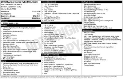 2025 Hyundai Elantra Hybrid SEL Sport