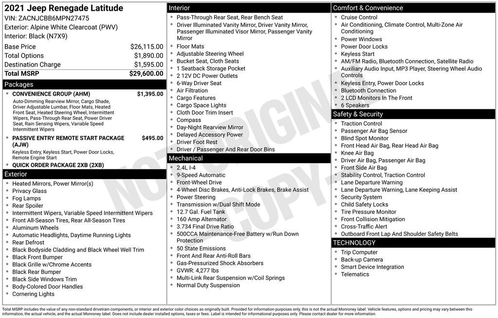 2021 Jeep Renegade Latitude