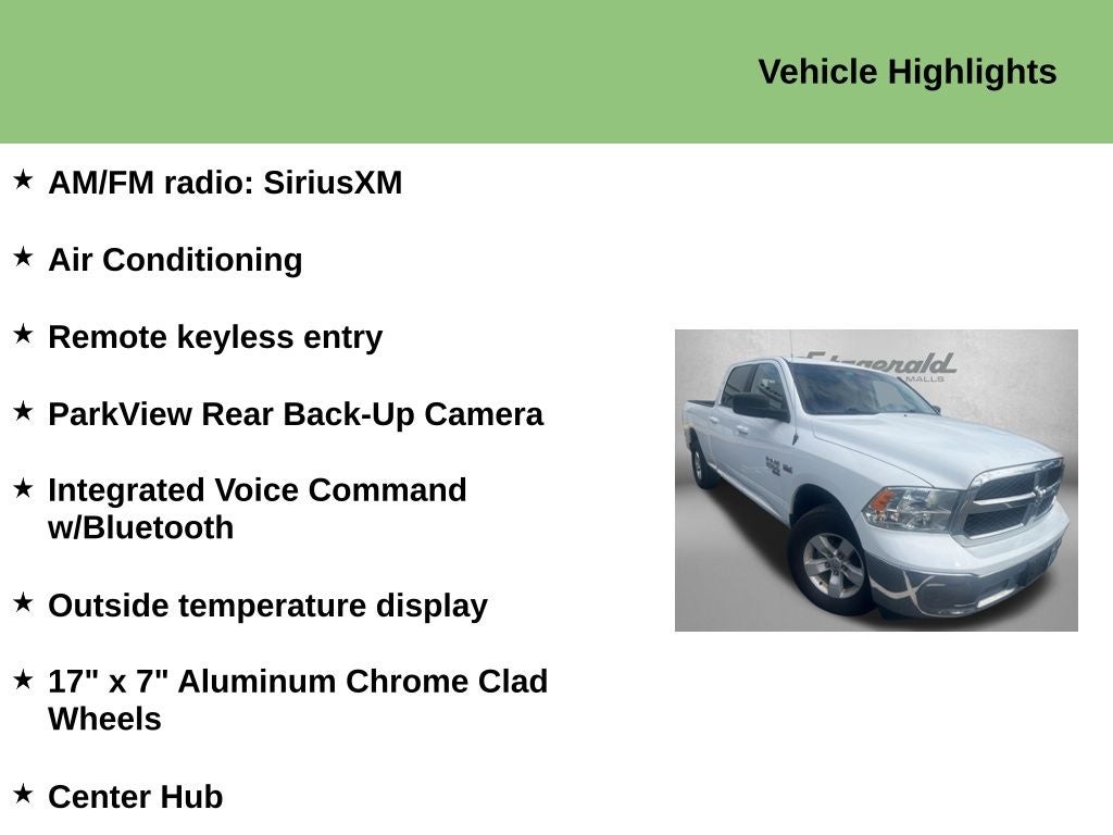2019 RAM 1500 Classic SLT Crew Cab 4x2 6'4' Box