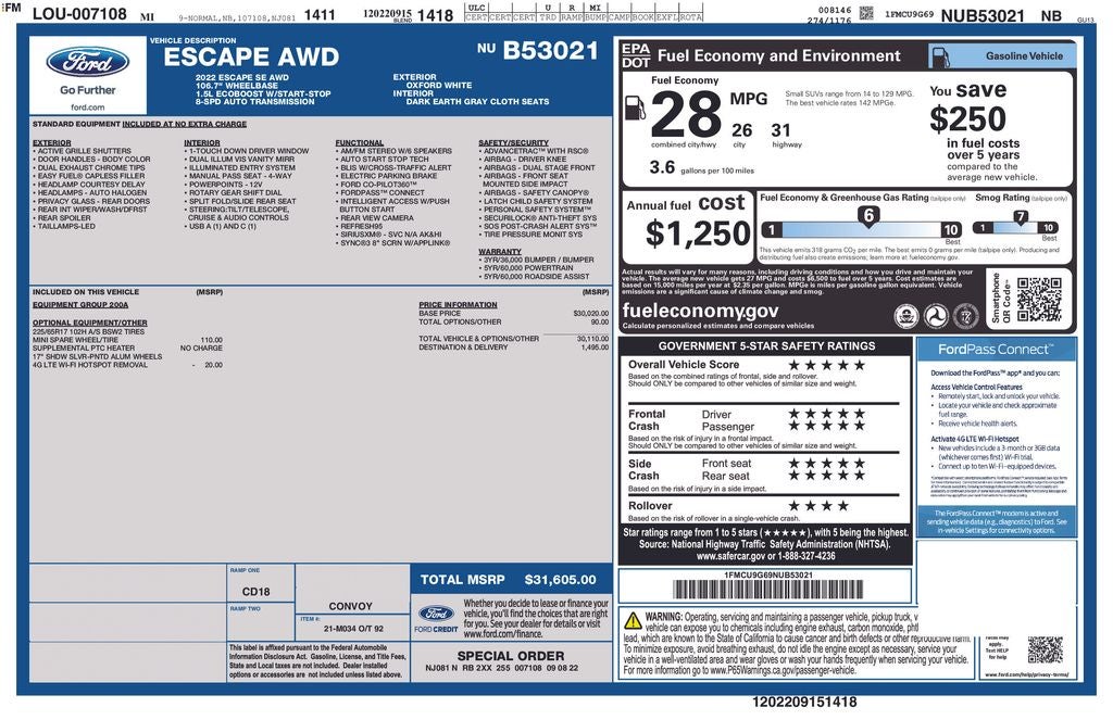 2022 Ford Escape SE