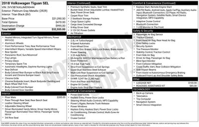 2018 Volkswagen Tiguan 2.0T SEL