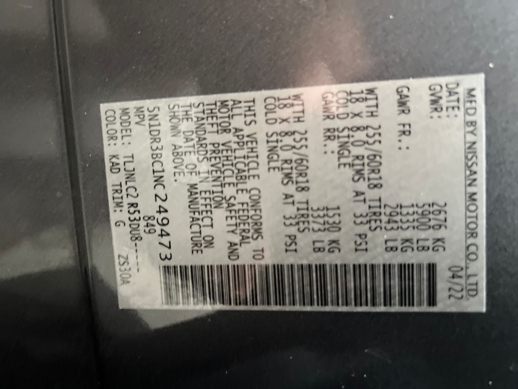 2022 Nissan Pathfinder SV