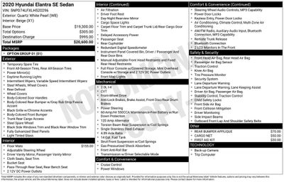 2020 Hyundai Elantra SE