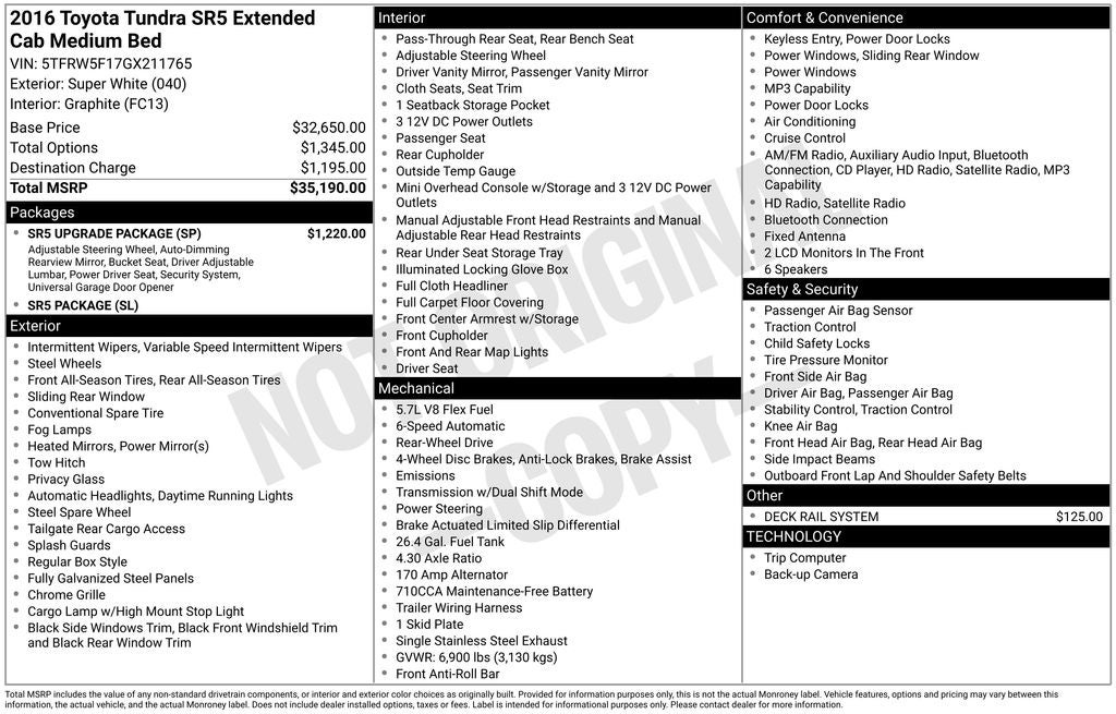2016 Toyota Tundra SR5