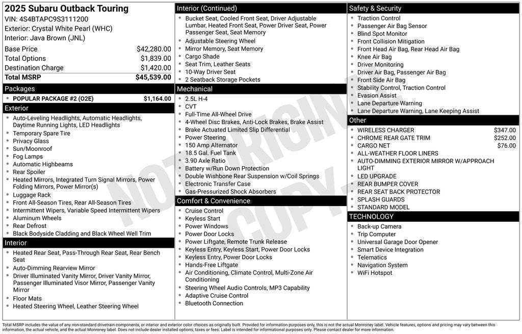 2025 Subaru Outback Touring