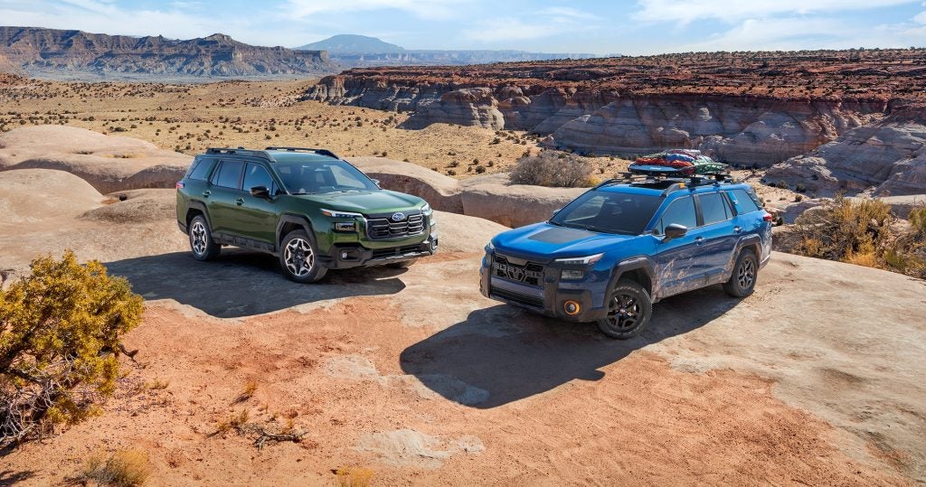 Subaru models on hill - Subaru Lineup