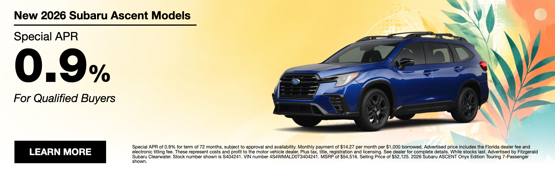 New 2026 Subaru Ascent Lease