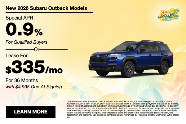 New 2026 Subaru Outback Lease